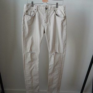 All Saints Rex Twill Damaged Slim Jeans, Barley